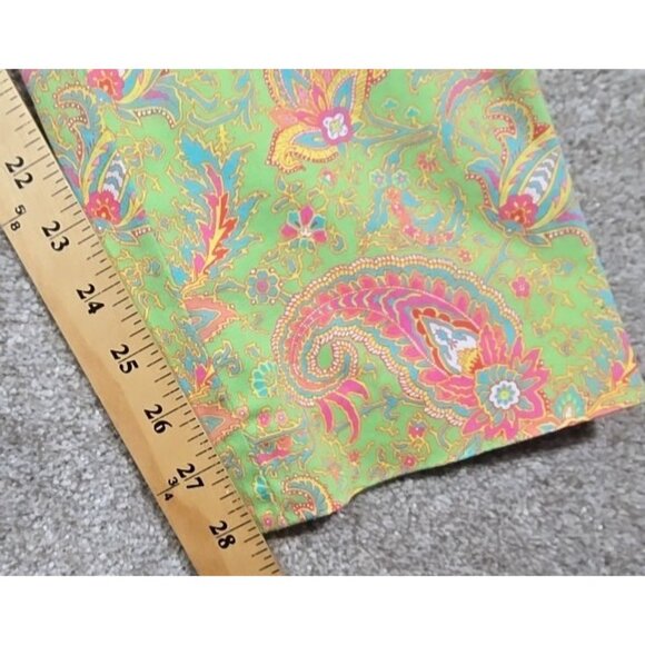Lauren Ralph Lauren Chino Pants Flat Front Paisley Print Ankle Preppy Women's 10 - Picture 8 of 12